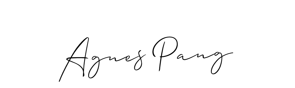 Also You can easily find your signature by using the search form. We will create Agnes Pang name handwritten signature images for you free of cost using Allison_Script sign style. Agnes Pang signature style 2 images and pictures png