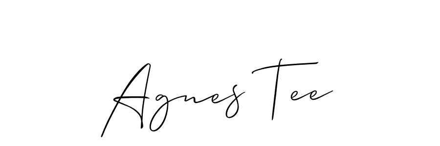 How to make Agnes Tee signature? Allison_Script is a professional autograph style. Create handwritten signature for Agnes Tee name. Agnes Tee signature style 2 images and pictures png