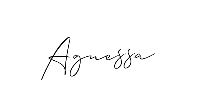 Create a beautiful signature design for name Agnessa. With this signature (Allison_Script) fonts, you can make a handwritten signature for free. Agnessa signature style 2 images and pictures png