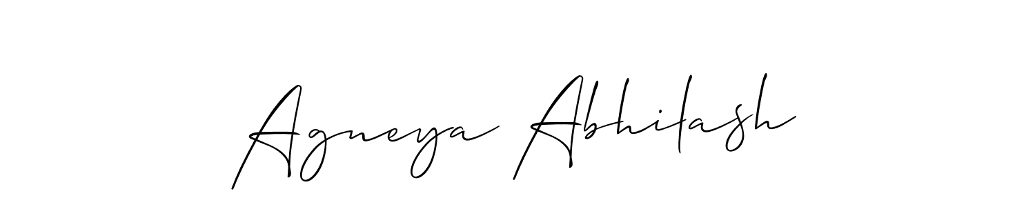 Agneya Abhilash stylish signature style. Best Handwritten Sign (Allison_Script) for my name. Handwritten Signature Collection Ideas for my name Agneya Abhilash. Agneya Abhilash signature style 2 images and pictures png