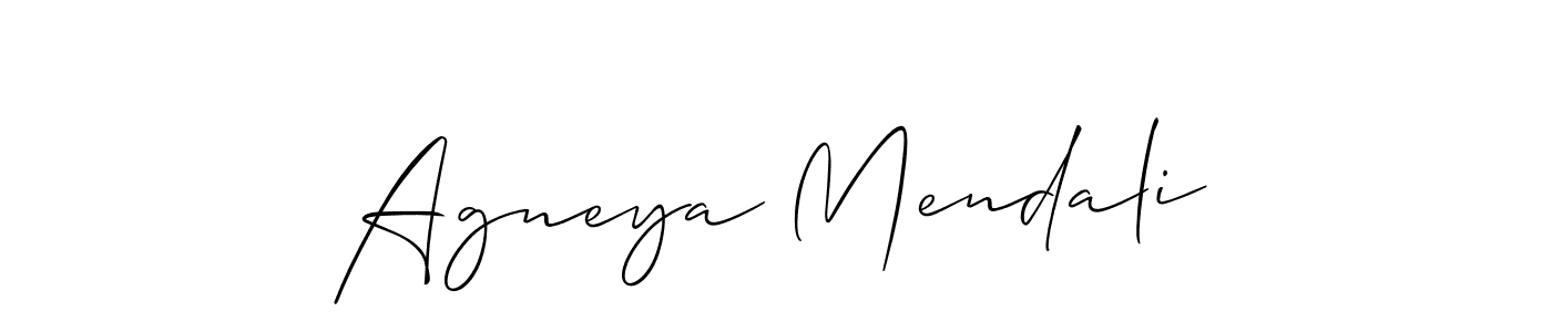 Create a beautiful signature design for name Agneya Mendali. With this signature (Allison_Script) fonts, you can make a handwritten signature for free. Agneya Mendali signature style 2 images and pictures png