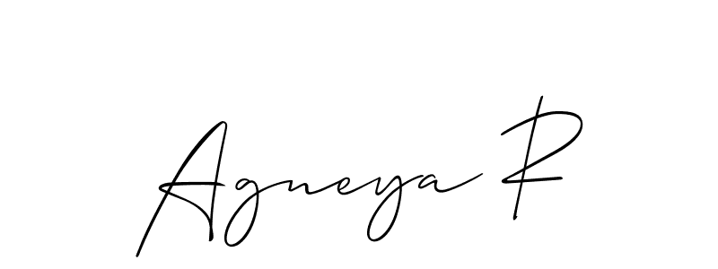 Make a beautiful signature design for name Agneya R. With this signature (Allison_Script) style, you can create a handwritten signature for free. Agneya R signature style 2 images and pictures png
