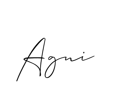 Allison_Script is a professional signature style that is perfect for those who want to add a touch of class to their signature. It is also a great choice for those who want to make their signature more unique. Get Agni name to fancy signature for free. Agni signature style 2 images and pictures png