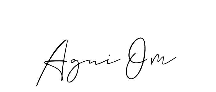 Agni Om stylish signature style. Best Handwritten Sign (Allison_Script) for my name. Handwritten Signature Collection Ideas for my name Agni Om. Agni Om signature style 2 images and pictures png