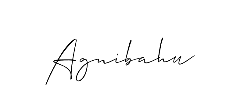 Use a signature maker to create a handwritten signature online. With this signature software, you can design (Allison_Script) your own signature for name Agnibahu. Agnibahu signature style 2 images and pictures png