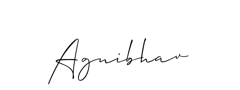 How to make Agnibhav name signature. Use Allison_Script style for creating short signs online. This is the latest handwritten sign. Agnibhav signature style 2 images and pictures png