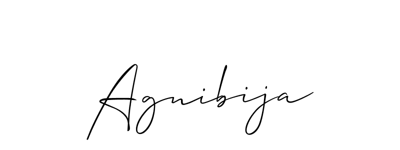 Create a beautiful signature design for name Agnibija. With this signature (Allison_Script) fonts, you can make a handwritten signature for free. Agnibija signature style 2 images and pictures png