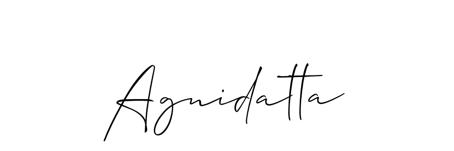 Create a beautiful signature design for name Agnidatta. With this signature (Allison_Script) fonts, you can make a handwritten signature for free. Agnidatta signature style 2 images and pictures png