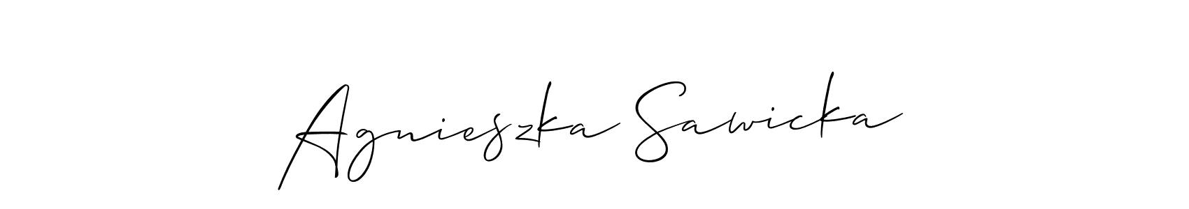 How to Draw Agnieszka Sawicka signature style? Allison_Script is a latest design signature styles for name Agnieszka Sawicka. Agnieszka Sawicka signature style 2 images and pictures png