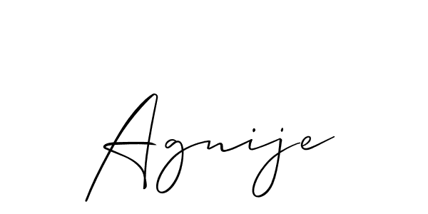 Create a beautiful signature design for name Agnije. With this signature (Allison_Script) fonts, you can make a handwritten signature for free. Agnije signature style 2 images and pictures png
