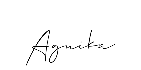 How to make Agnika name signature. Use Allison_Script style for creating short signs online. This is the latest handwritten sign. Agnika signature style 2 images and pictures png