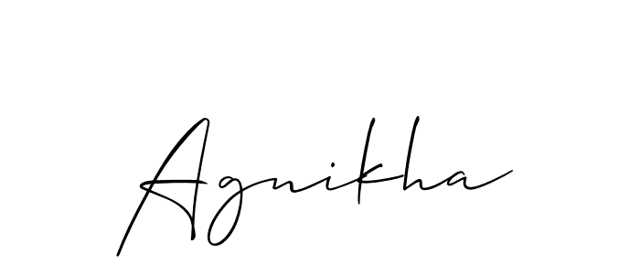 Also You can easily find your signature by using the search form. We will create Agnikha name handwritten signature images for you free of cost using Allison_Script sign style. Agnikha signature style 2 images and pictures png