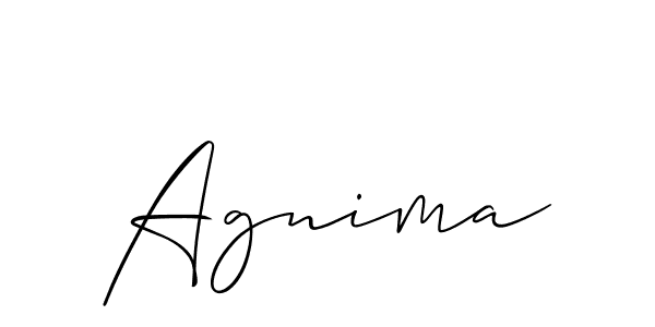 The best way (Allison_Script) to make a short signature is to pick only two or three words in your name. The name Agnima include a total of six letters. For converting this name. Agnima signature style 2 images and pictures png