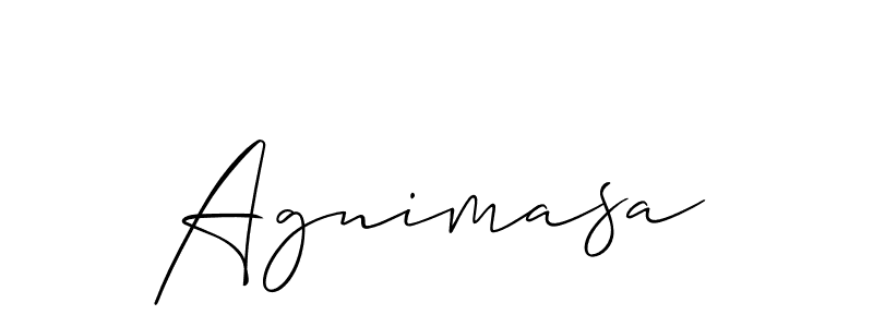 Make a beautiful signature design for name Agnimasa. With this signature (Allison_Script) style, you can create a handwritten signature for free. Agnimasa signature style 2 images and pictures png