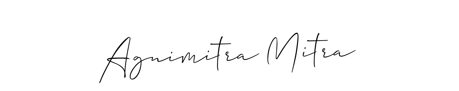 The best way (Allison_Script) to make a short signature is to pick only two or three words in your name. The name Agnimitra Mitra include a total of six letters. For converting this name. Agnimitra Mitra signature style 2 images and pictures png