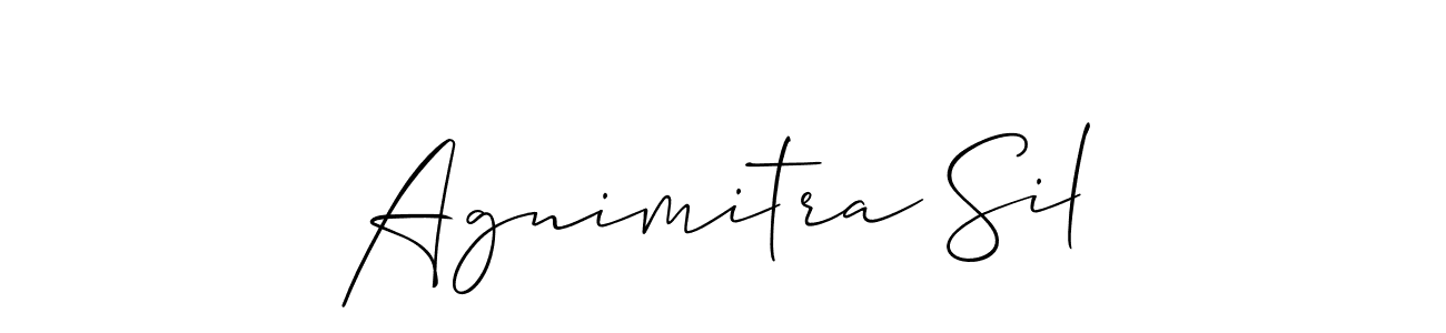 How to make Agnimitra Sil name signature. Use Allison_Script style for creating short signs online. This is the latest handwritten sign. Agnimitra Sil signature style 2 images and pictures png