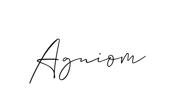 How to make Agniom signature? Allison_Script is a professional autograph style. Create handwritten signature for Agniom name. Agniom signature style 2 images and pictures png