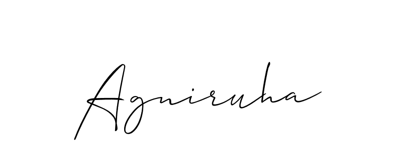 if you are searching for the best signature style for your name Agniruha. so please give up your signature search. here we have designed multiple signature styles  using Allison_Script. Agniruha signature style 2 images and pictures png