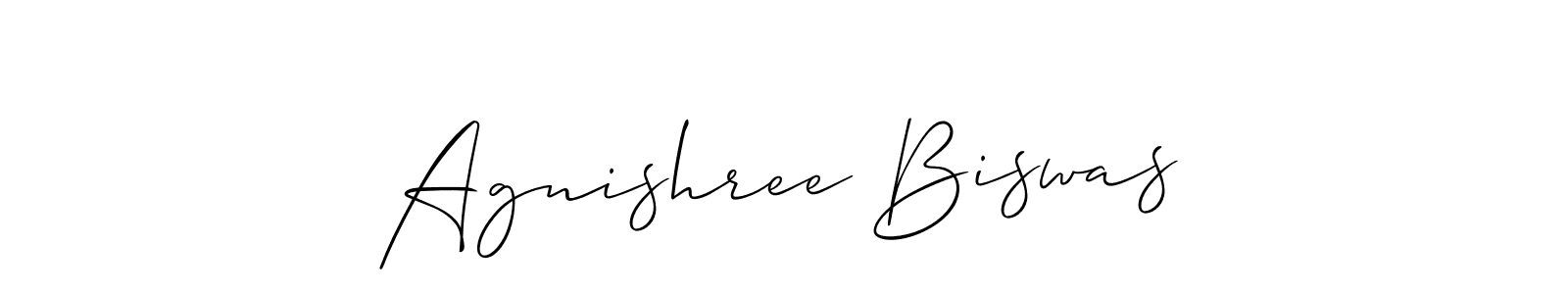 Make a beautiful signature design for name Agnishree Biswas. With this signature (Allison_Script) style, you can create a handwritten signature for free. Agnishree Biswas signature style 2 images and pictures png