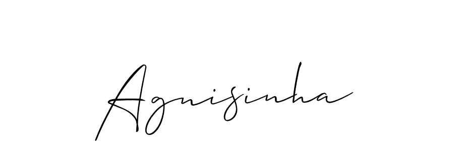 Design your own signature with our free online signature maker. With this signature software, you can create a handwritten (Allison_Script) signature for name Agnisinha. Agnisinha signature style 2 images and pictures png