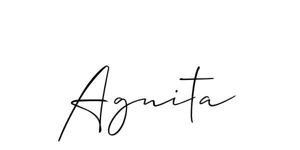 How to make Agnita signature? Allison_Script is a professional autograph style. Create handwritten signature for Agnita name. Agnita signature style 2 images and pictures png