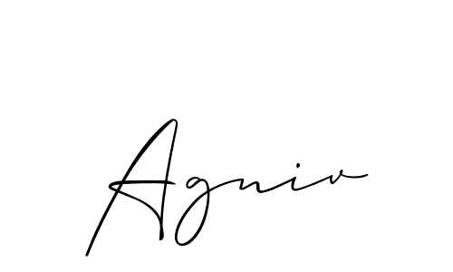 Design your own signature with our free online signature maker. With this signature software, you can create a handwritten (Allison_Script) signature for name Agniv. Agniv signature style 2 images and pictures png