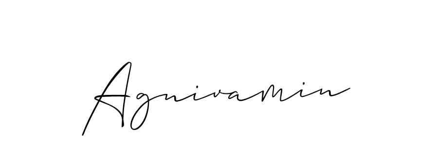 Create a beautiful signature design for name Agnivamin. With this signature (Allison_Script) fonts, you can make a handwritten signature for free. Agnivamin signature style 2 images and pictures png