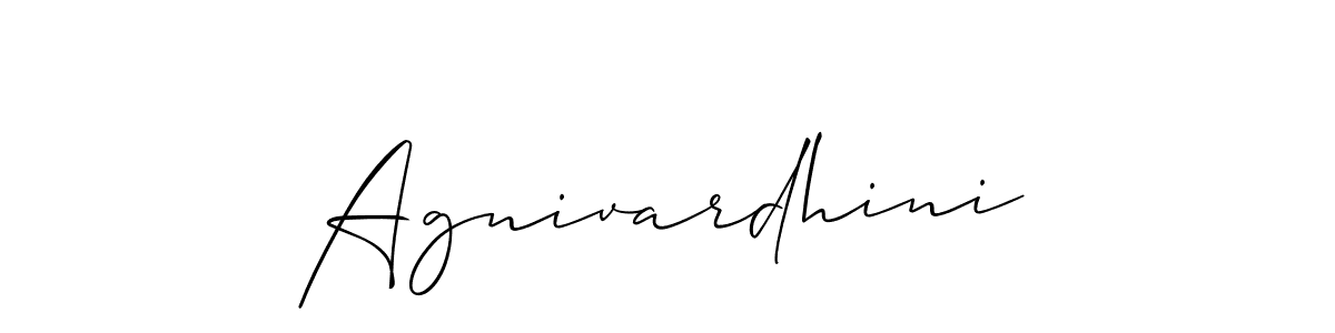 How to make Agnivardhini name signature. Use Allison_Script style for creating short signs online. This is the latest handwritten sign. Agnivardhini signature style 2 images and pictures png