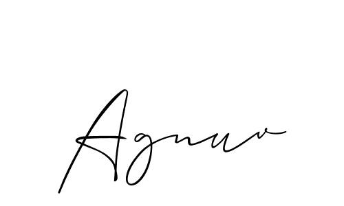 Make a beautiful signature design for name Agnuv. With this signature (Allison_Script) style, you can create a handwritten signature for free. Agnuv signature style 2 images and pictures png
