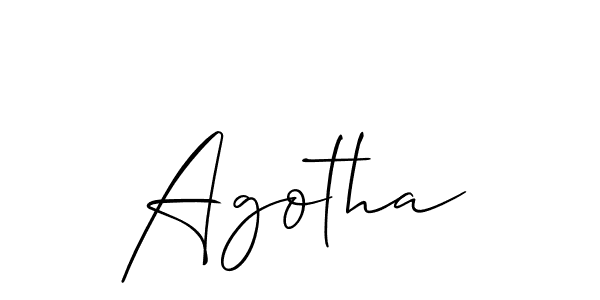 It looks lik you need a new signature style for name Agotha. Design unique handwritten (Allison_Script) signature with our free signature maker in just a few clicks. Agotha signature style 2 images and pictures png