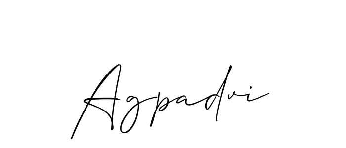 It looks lik you need a new signature style for name Agpadvi. Design unique handwritten (Allison_Script) signature with our free signature maker in just a few clicks. Agpadvi signature style 2 images and pictures png