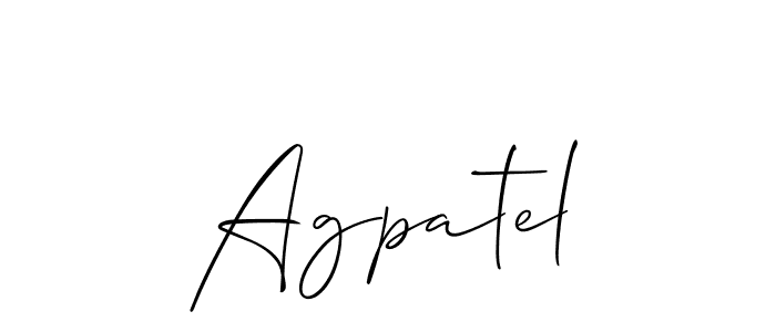Also we have Agpatel name is the best signature style. Create professional handwritten signature collection using Allison_Script autograph style. Agpatel signature style 2 images and pictures png