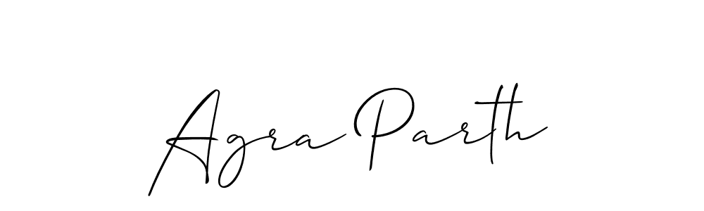 You should practise on your own different ways (Allison_Script) to write your name (Agra Parth) in signature. don't let someone else do it for you. Agra Parth signature style 2 images and pictures png