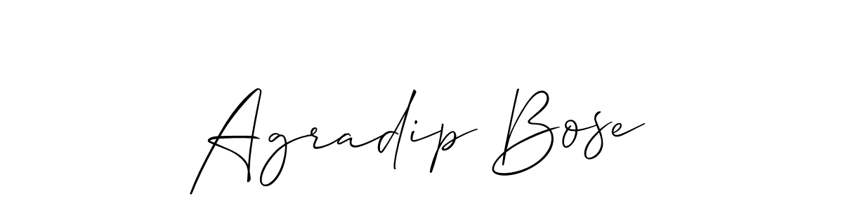 How to make Agradip Bose signature? Allison_Script is a professional autograph style. Create handwritten signature for Agradip Bose name. Agradip Bose signature style 2 images and pictures png