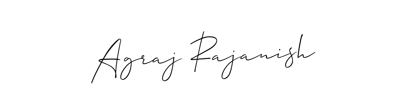 Also we have Agraj Rajanish name is the best signature style. Create professional handwritten signature collection using Allison_Script autograph style. Agraj Rajanish signature style 2 images and pictures png