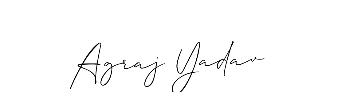 The best way (Allison_Script) to make a short signature is to pick only two or three words in your name. The name Agraj Yadav include a total of six letters. For converting this name. Agraj Yadav signature style 2 images and pictures png