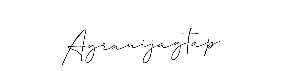 Create a beautiful signature design for name Agranijagtap. With this signature (Allison_Script) fonts, you can make a handwritten signature for free. Agranijagtap signature style 2 images and pictures png