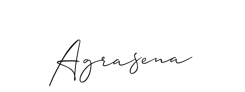 It looks lik you need a new signature style for name Agrasena. Design unique handwritten (Allison_Script) signature with our free signature maker in just a few clicks. Agrasena signature style 2 images and pictures png