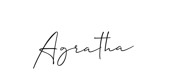 You should practise on your own different ways (Allison_Script) to write your name (Agratha) in signature. don't let someone else do it for you. Agratha signature style 2 images and pictures png
