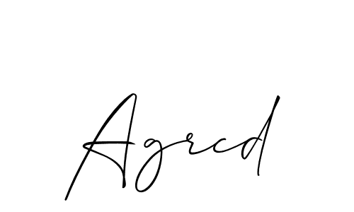 It looks lik you need a new signature style for name Agrcd. Design unique handwritten (Allison_Script) signature with our free signature maker in just a few clicks. Agrcd signature style 2 images and pictures png