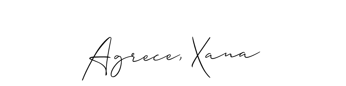 Here are the top 10 professional signature styles for the name Agrece, Xana. These are the best autograph styles you can use for your name. Agrece, Xana signature style 2 images and pictures png