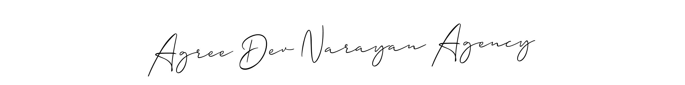 How to make Agree Dev Narayan Agency name signature. Use Allison_Script style for creating short signs online. This is the latest handwritten sign. Agree Dev Narayan Agency signature style 2 images and pictures png