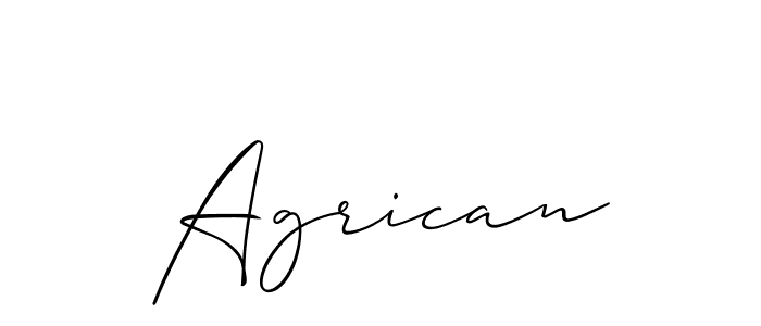 Create a beautiful signature design for name Agrican. With this signature (Allison_Script) fonts, you can make a handwritten signature for free. Agrican signature style 2 images and pictures png