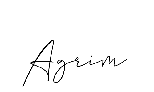 Design your own signature with our free online signature maker. With this signature software, you can create a handwritten (Allison_Script) signature for name Agrim. Agrim signature style 2 images and pictures png