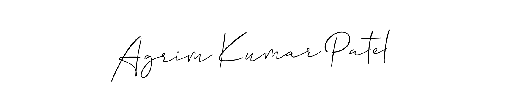 Agrim Kumar Patel stylish signature style. Best Handwritten Sign (Allison_Script) for my name. Handwritten Signature Collection Ideas for my name Agrim Kumar Patel. Agrim Kumar Patel signature style 2 images and pictures png