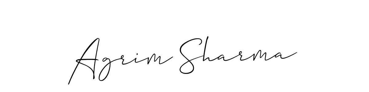 Similarly Allison_Script is the best handwritten signature design. Signature creator online .You can use it as an online autograph creator for name Agrim Sharma. Agrim Sharma signature style 2 images and pictures png