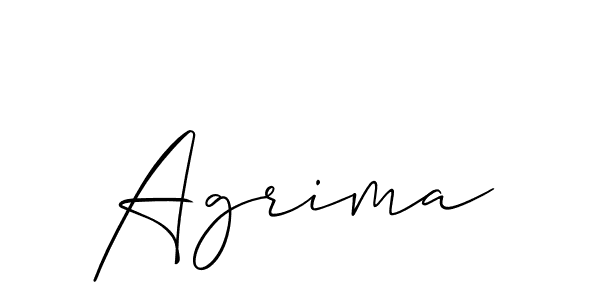 Create a beautiful signature design for name Agrima. With this signature (Allison_Script) fonts, you can make a handwritten signature for free. Agrima signature style 2 images and pictures png