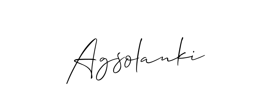 It looks lik you need a new signature style for name Agsolanki. Design unique handwritten (Allison_Script) signature with our free signature maker in just a few clicks. Agsolanki signature style 2 images and pictures png