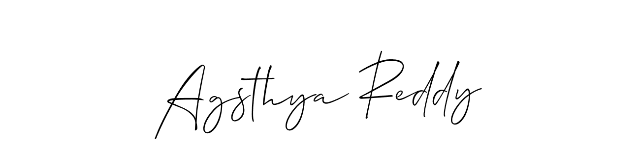 Make a short Agsthya Reddy signature style. Manage your documents anywhere anytime using Allison_Script. Create and add eSignatures, submit forms, share and send files easily. Agsthya Reddy signature style 2 images and pictures png