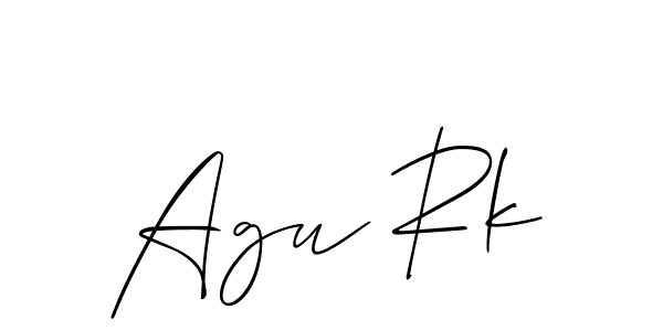 Allison_Script is a professional signature style that is perfect for those who want to add a touch of class to their signature. It is also a great choice for those who want to make their signature more unique. Get Agu Rk name to fancy signature for free. Agu Rk signature style 2 images and pictures png